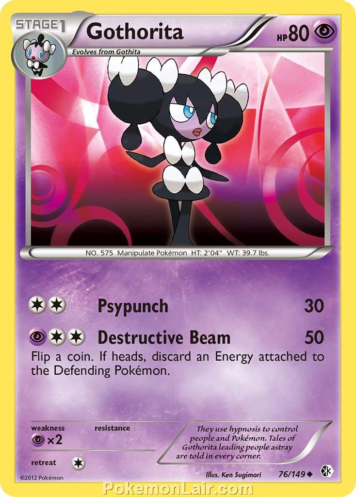 2012 Pokemon Trading Card Game Boundaries Crossed Price List – 76 Gothorita