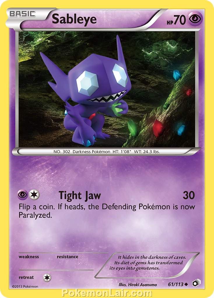 2013 Pokemon Trading Card Game Legendary Treasures Price List – 61 Sableye