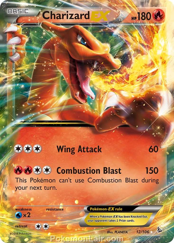 2014 Pokemon Trading Card Game Flashfire Price List – 12 Charizard EX