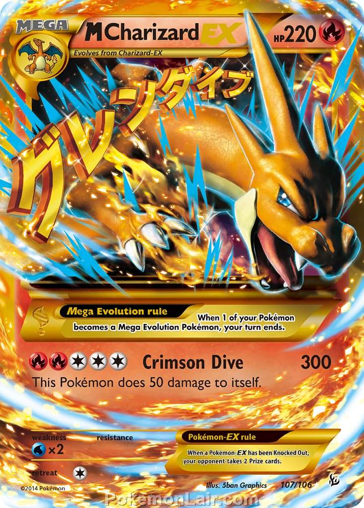 2014 Pokemon Trading Card Game Flashfire Set – 107 M Charizard EX