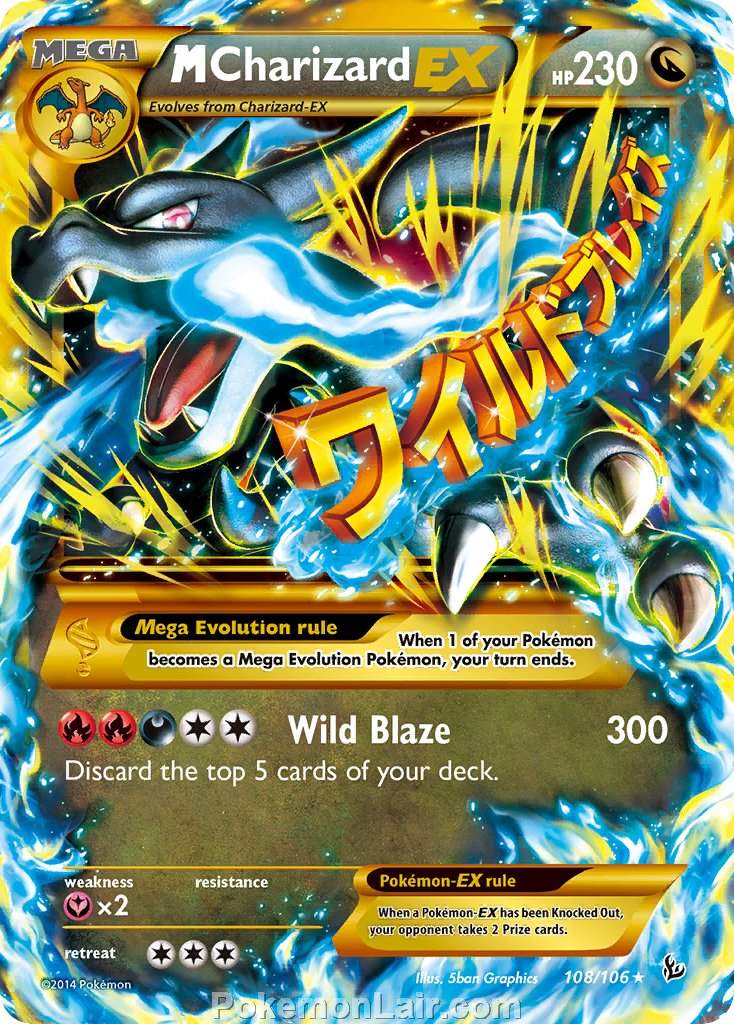 2014 Pokemon Trading Card Game Flashfire Set – 108 M Charizard EX