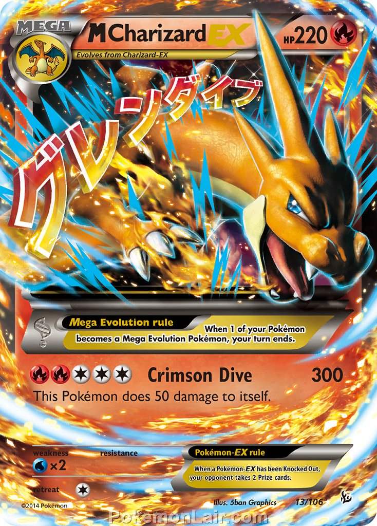2014 Pokemon Trading Card Game Flashfire Set – 13 M Charizard EX