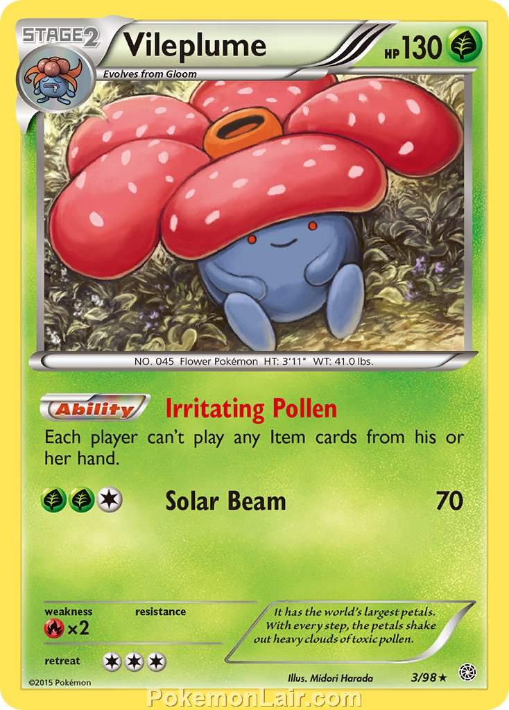 2015 Pokemon Trading Card Game Ancient Origins Price List – 03 Vileplume