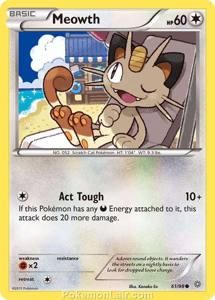 2015 Pokemon Trading Card Game Ancient Origins Price List – 61 Meowth