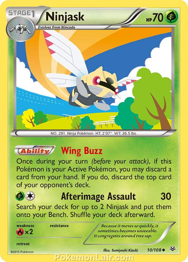 2015 Pokemon Trading Card Game Roaring Skies Set – 10 Ninjask