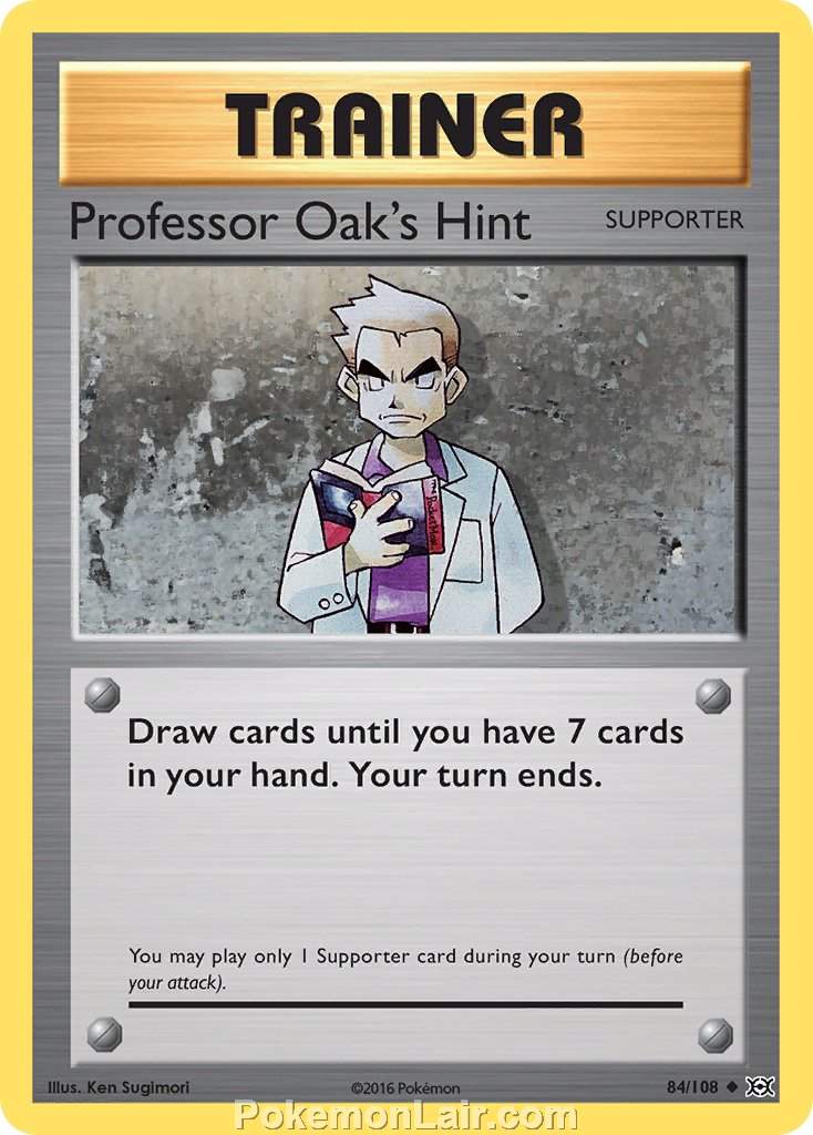 2016 Pokemon Trading Card Game Evolutions Price List – 84 Professor Oaks Hint