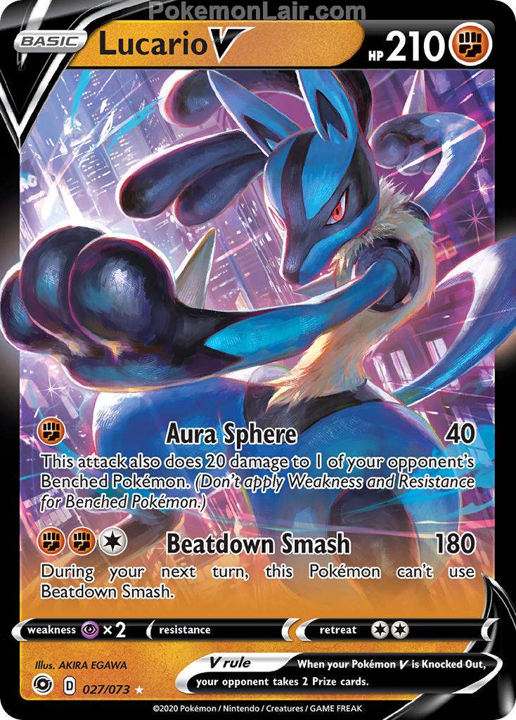 2020 Pokemon Trading Card Game Champions Path Price List 27 Lucario V