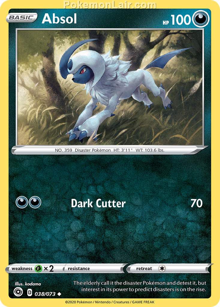 2020 Pokemon Trading Card Game Champions Path Price List 38 Absol