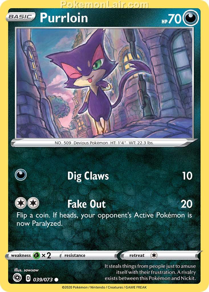 2020 Pokemon Trading Card Game Champions Path Price List 39 Purrloin