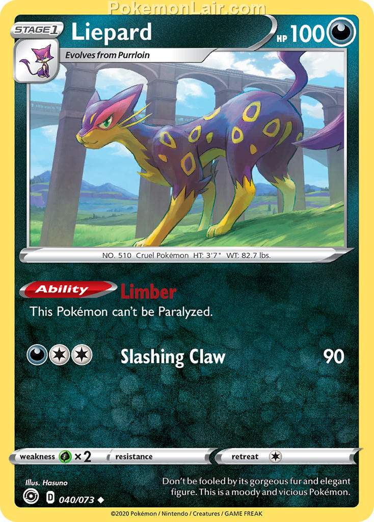 2020 Pokemon Trading Card Game Champions Path Price List 40 Liepard