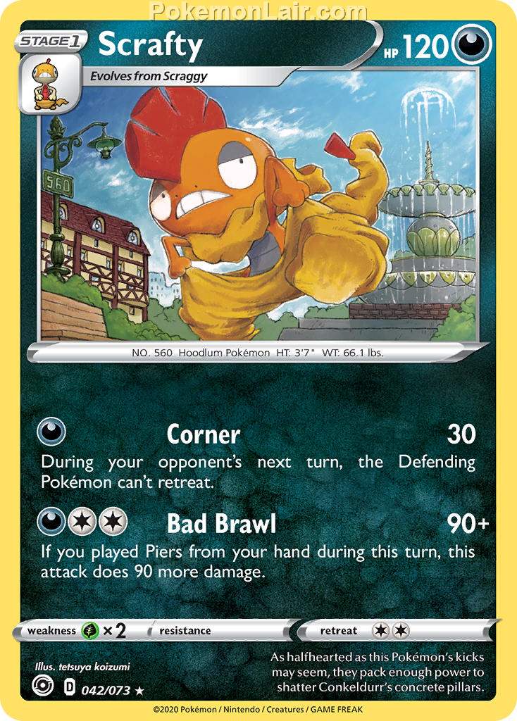 2020 Pokemon Trading Card Game Champions Path Price List 42 Scrafty