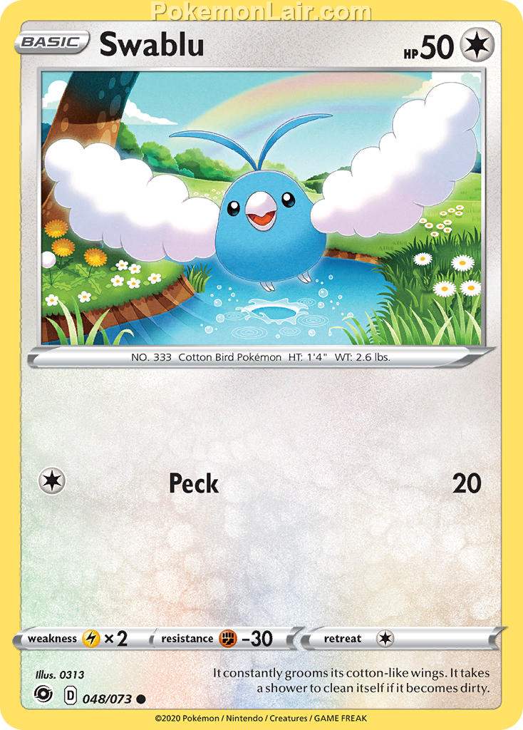 2020 Pokemon Trading Card Game Champions Path Price List 48 Swablu