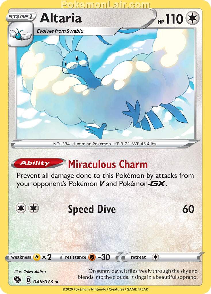 2020 Pokemon Trading Card Game Champions Path Price List 49 Altaria