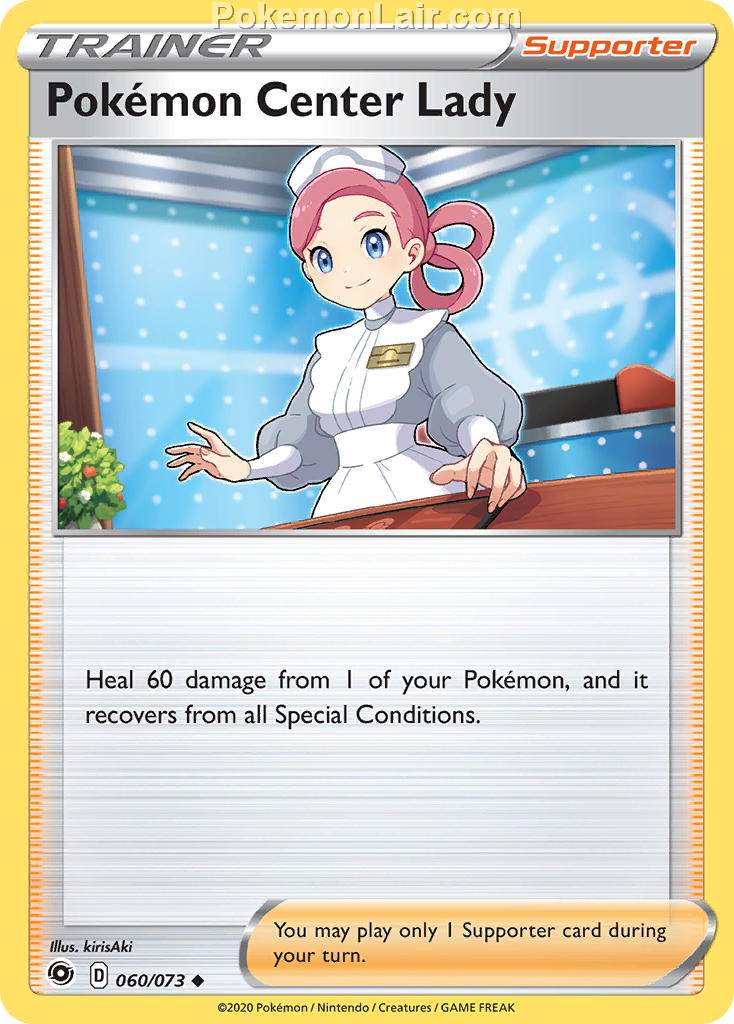 2020 Pokemon Trading Card Game Champions Path Price List 60 Pokemon Center Lady