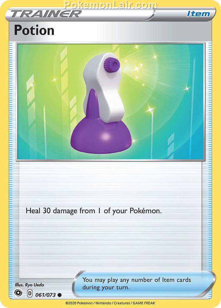 2020 Pokemon Trading Card Game Champions Path Price List 61 Potion