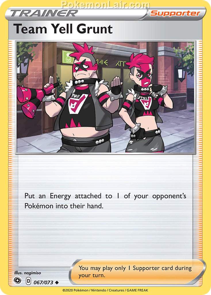 2020 Pokemon Trading Card Game Champions Path Price List 67 Team Yell Grunt