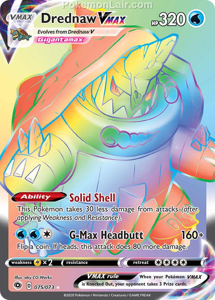 2020 Pokemon Trading Card Game Champions Path Price List 75 Drednaw VMAX