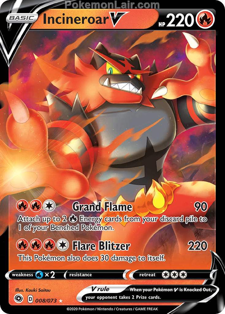 2020 Pokemon Trading Card Game Champions Path Price List 8 Incineroar V