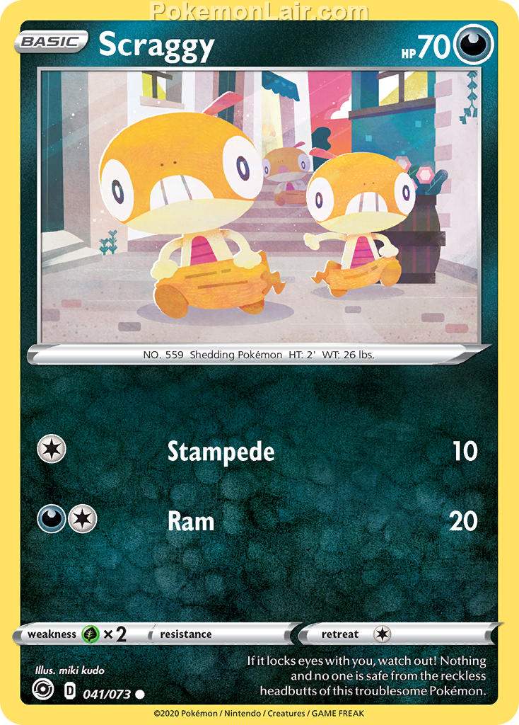 2020 Pokemon Trading Card Game Champions Path Set List 41 Scraggy