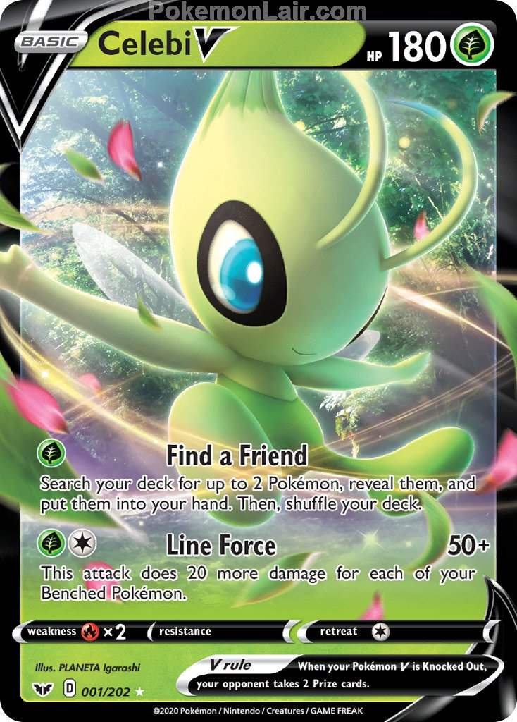 2020 Pokemon Trading Card Game Sword Shield 1st Price List – 1 Celebi V