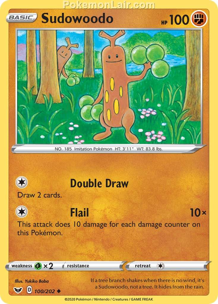 2020 Pokemon Trading Card Game Sword Shield 1st Price List – 100 Sudowoodo