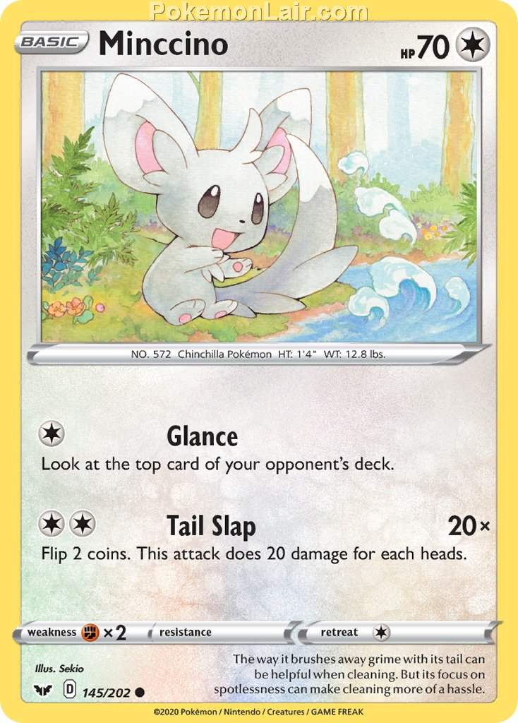 2020 Pokemon Trading Card Game Sword Shield 1st Price List – 145 Minccino