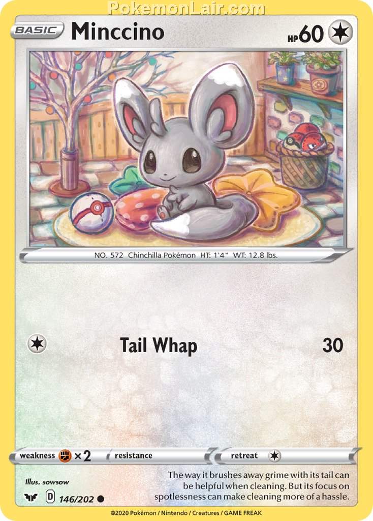 2020 Pokemon Trading Card Game Sword Shield 1st Price List – 146 Minccino