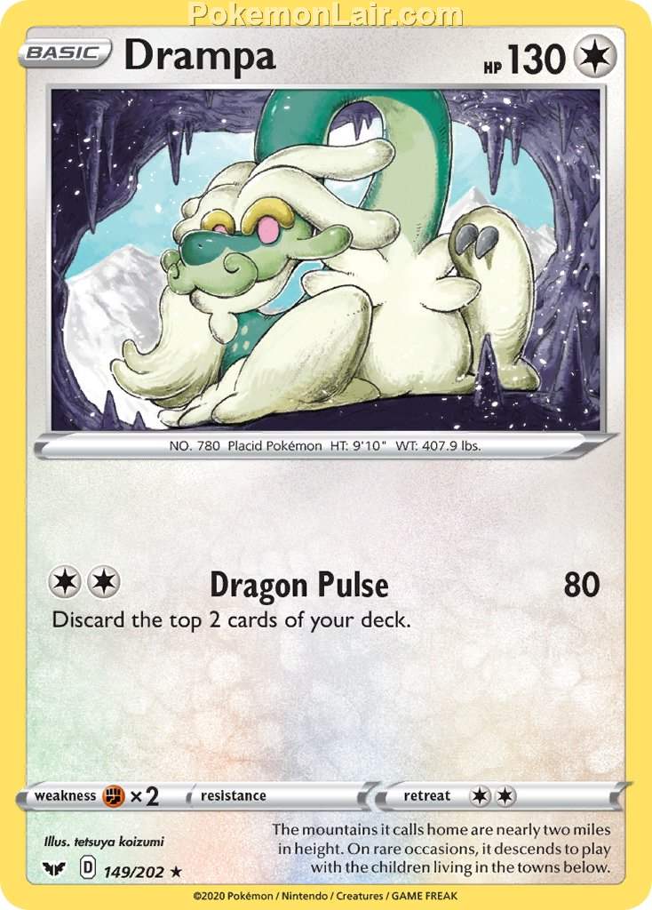 2020 Pokemon Trading Card Game Sword Shield 1st Price List – 149 Drampa