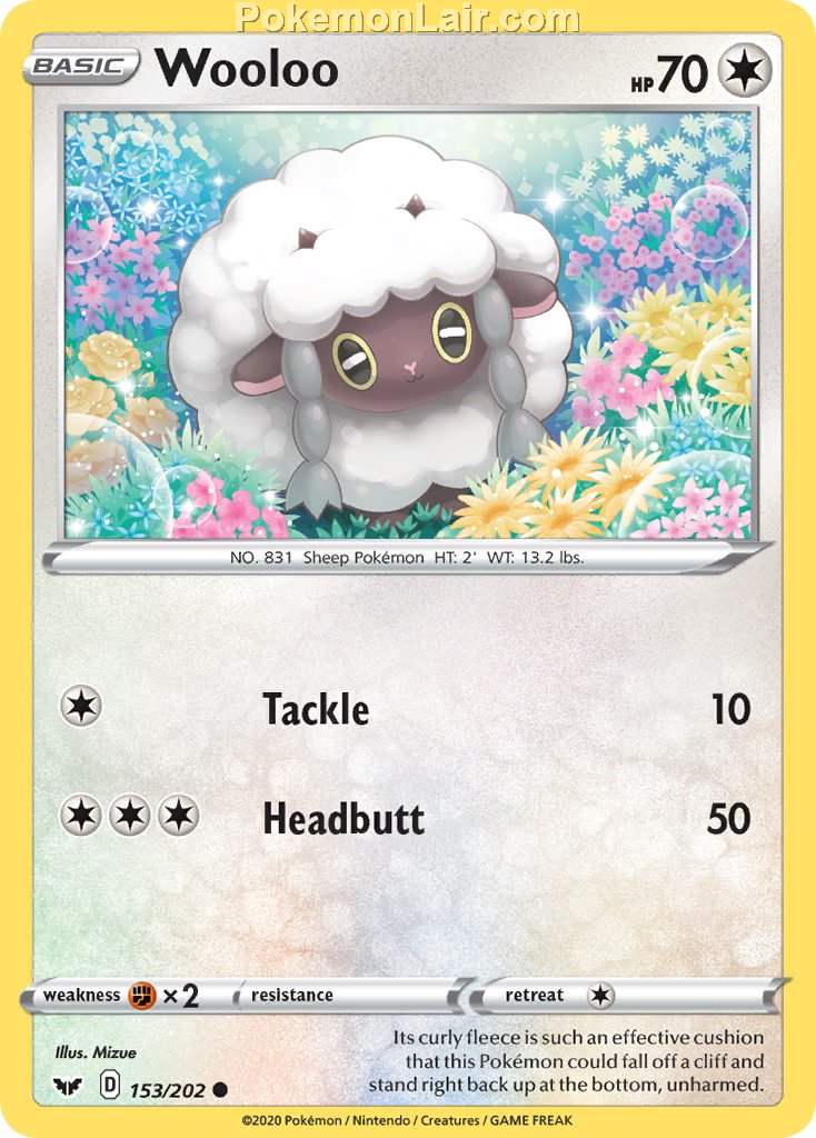 2020 Pokemon Trading Card Game Sword Shield 1st Price List – 153 Wooloo