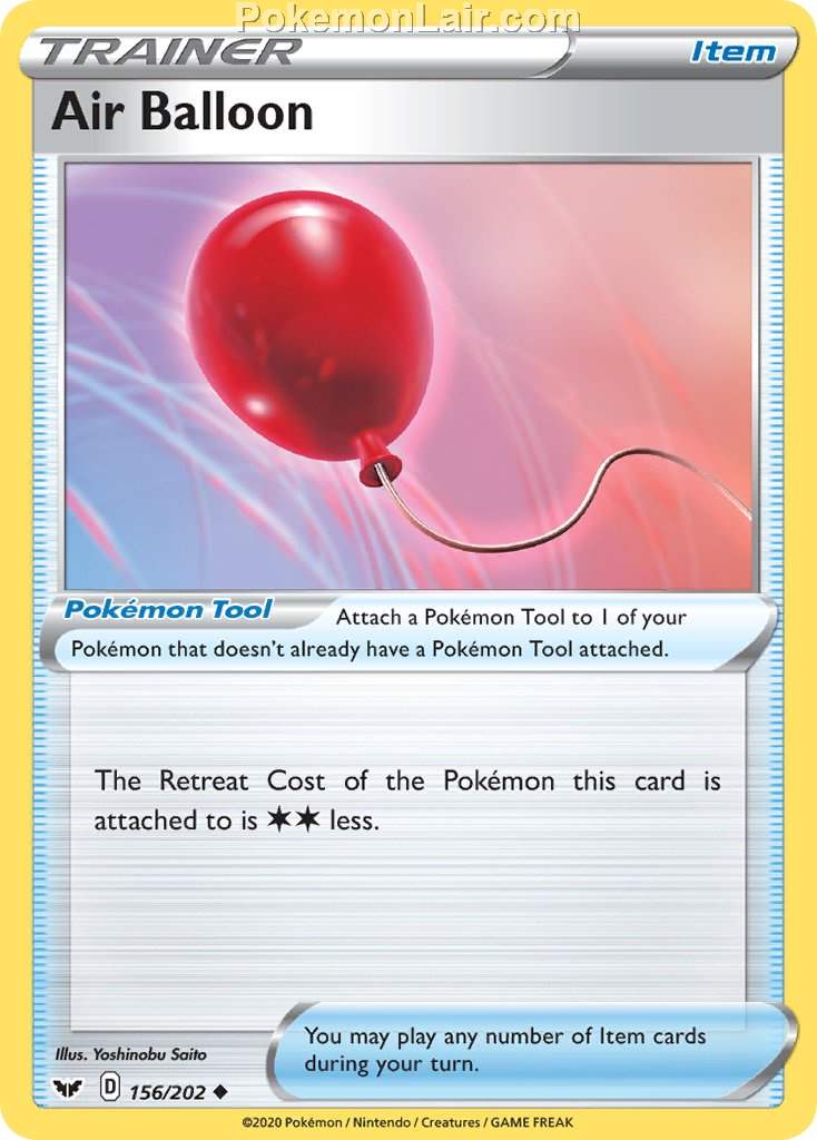 2020 Pokemon Trading Card Game Sword Shield 1st Price List – 156 Air Balloon