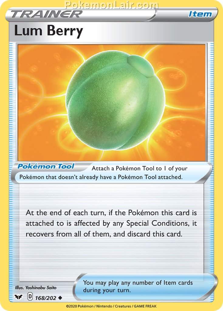 2020 Pokemon Trading Card Game Sword Shield 1st Price List – 168 Lum Berry
