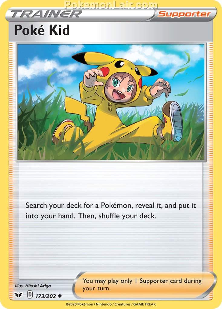 2020 Pokemon Trading Card Game Sword Shield 1st Price List – 173 Poke Kid