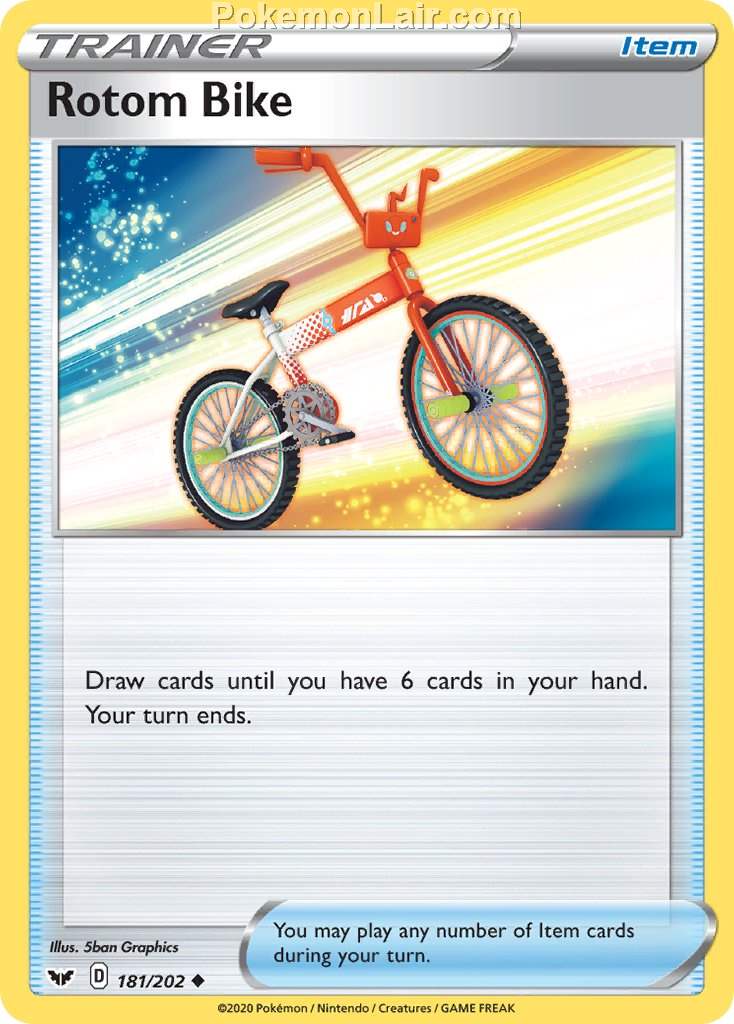 2020 Pokemon Trading Card Game Sword Shield 1st Price List – 181 Rotom Bike