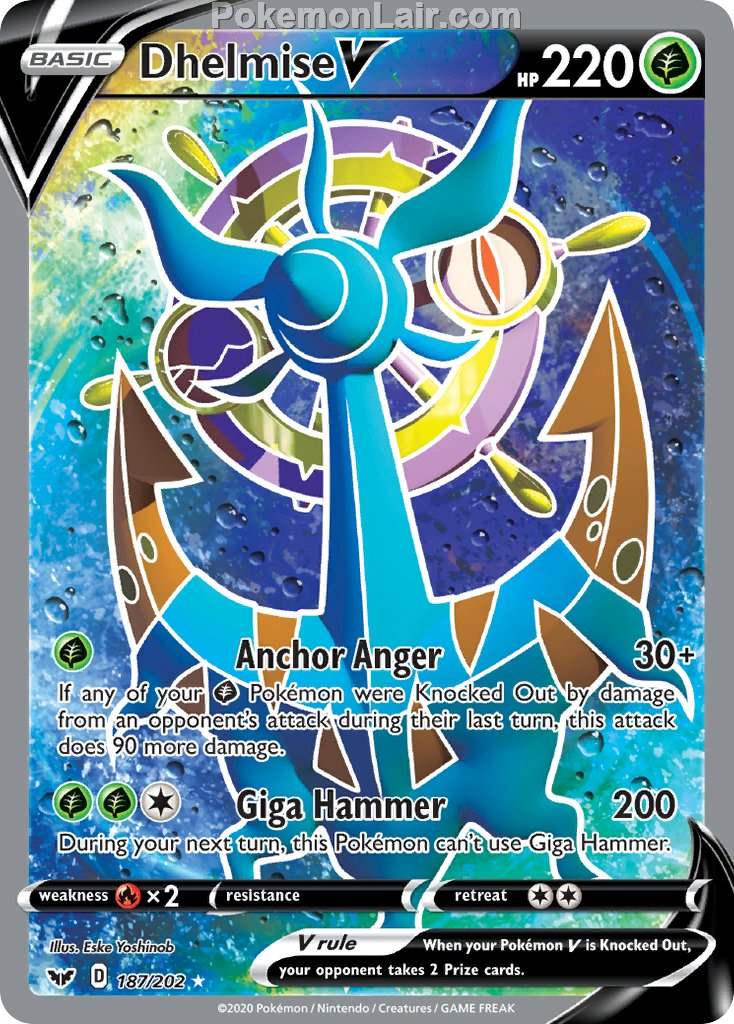 2020 Pokemon Trading Card Game Sword Shield 1st Price List – 187 Dhelmise V