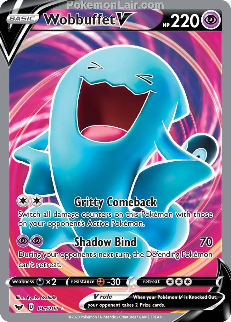 2020 Pokemon Trading Card Game Sword Shield 1st Price List – 191 Wobbuffet V