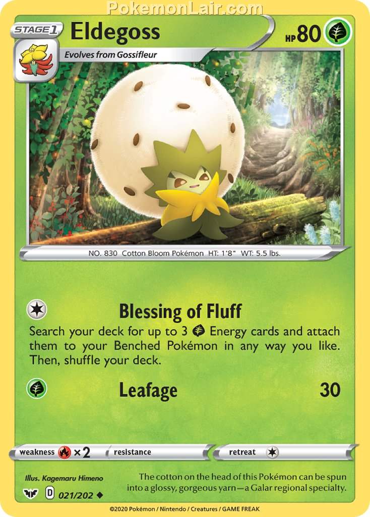 2020 Pokemon Trading Card Game Sword Shield 1st Price List – 21 Eldegoss