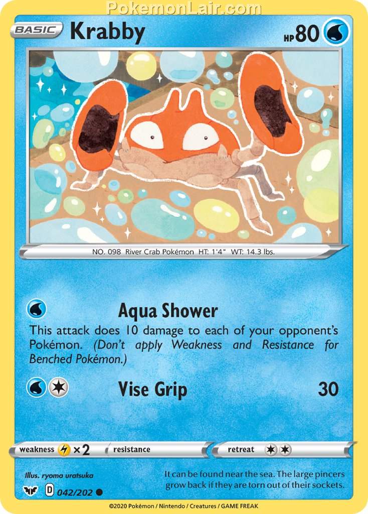 2020 Pokemon Trading Card Game Sword Shield 1st Price List – 42 Krabby