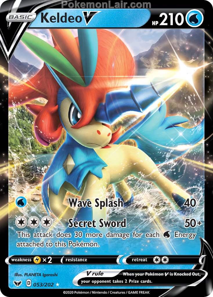 2020 Pokemon Trading Card Game Sword Shield 1st Price List – 53 Keldeo V