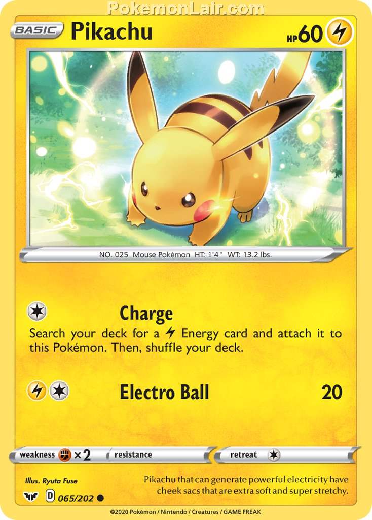 2020 Pokemon Trading Card Game Sword Shield 1st Price List – 65 Pikachu