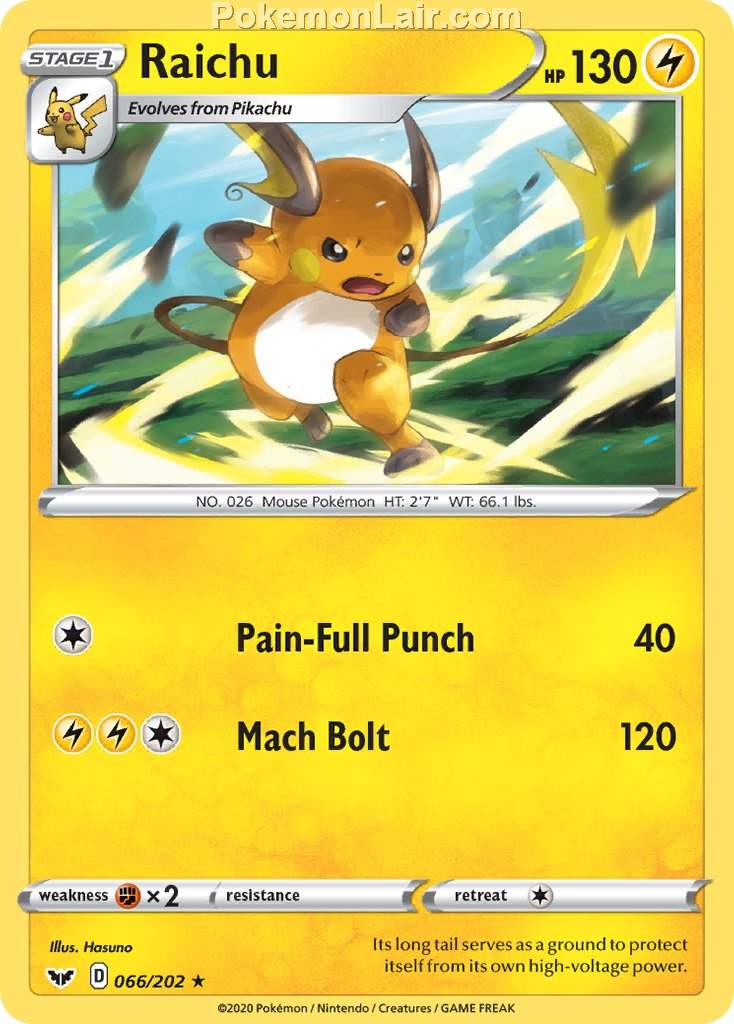 2020 Pokemon Trading Card Game Sword Shield 1st Price List – 66 Raichu