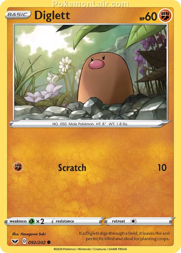 2020 Pokemon Trading Card Game Sword Shield 1st Price List – 92 Diglett