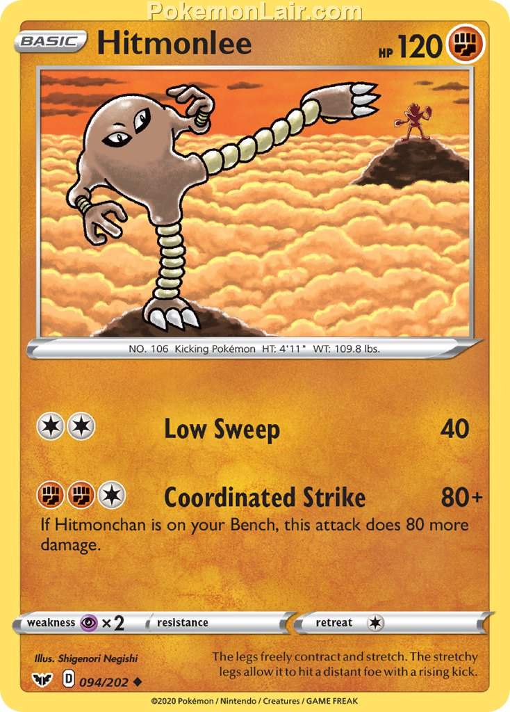 2020 Pokemon Trading Card Game Sword Shield 1st Price List – 94 Hitmonlee