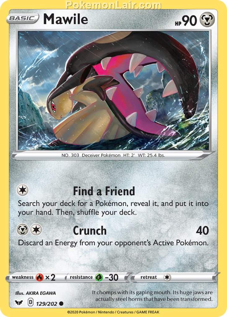 2020 Pokemon Trading Card Game Sword Shield 1st Set List – 129 Mawile