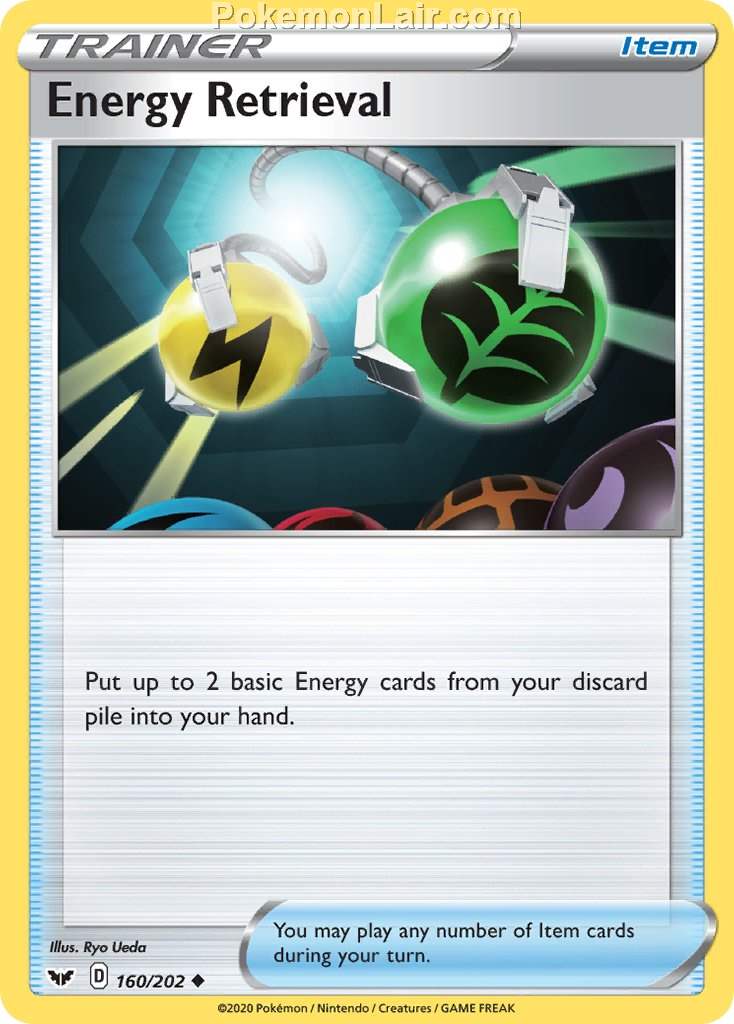 2020 Pokemon Trading Card Game Sword Shield 1st Set List – 160 Energy Retrieval