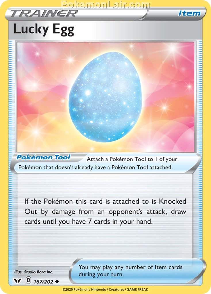 2020 Pokemon Trading Card Game Sword Shield 1st Set List – 167 Lucky Egg