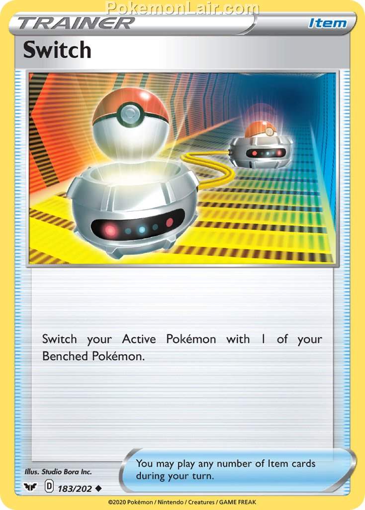 2020 Pokemon Trading Card Game Sword Shield 1st Set List – 183 Switch