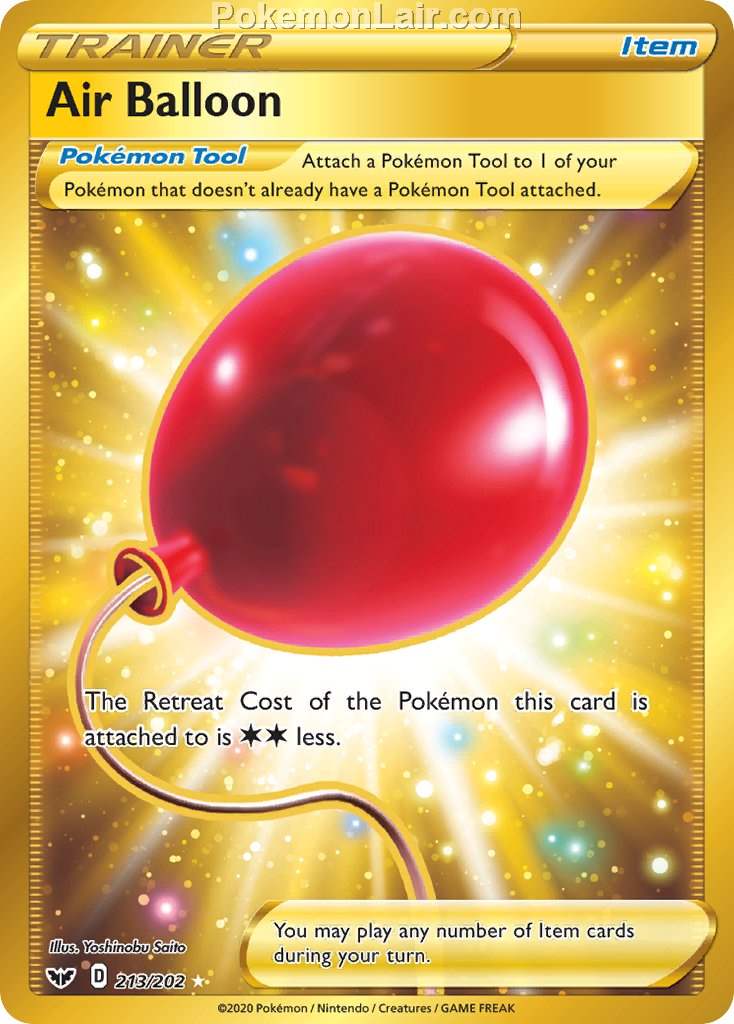 2020 Pokemon Trading Card Game Sword Shield 1st Set List – 213 Air Balloon