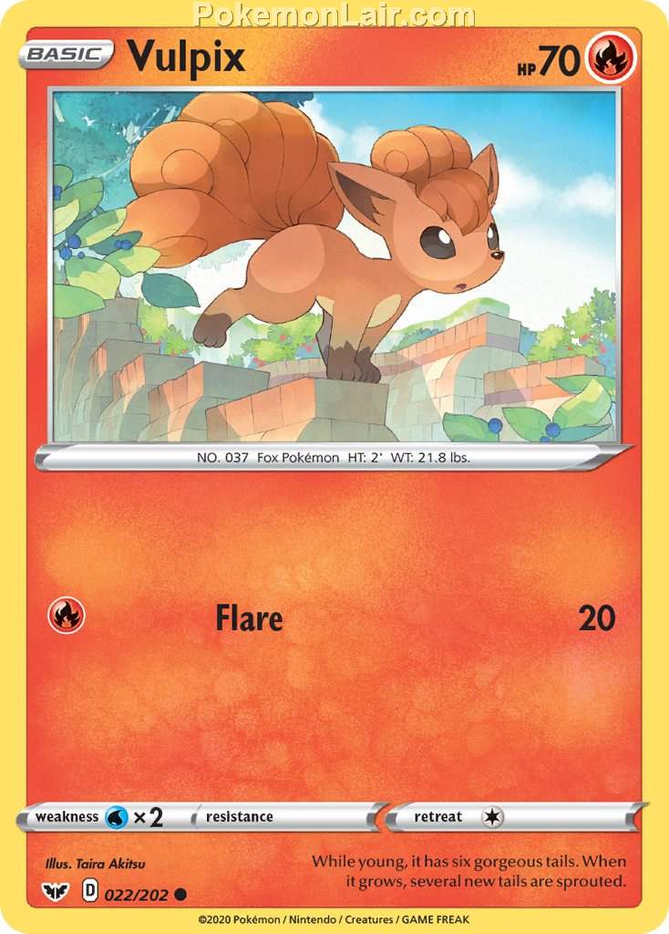 2020 Pokemon Trading Card Game Sword Shield 1st Set List – 22 Vulpix