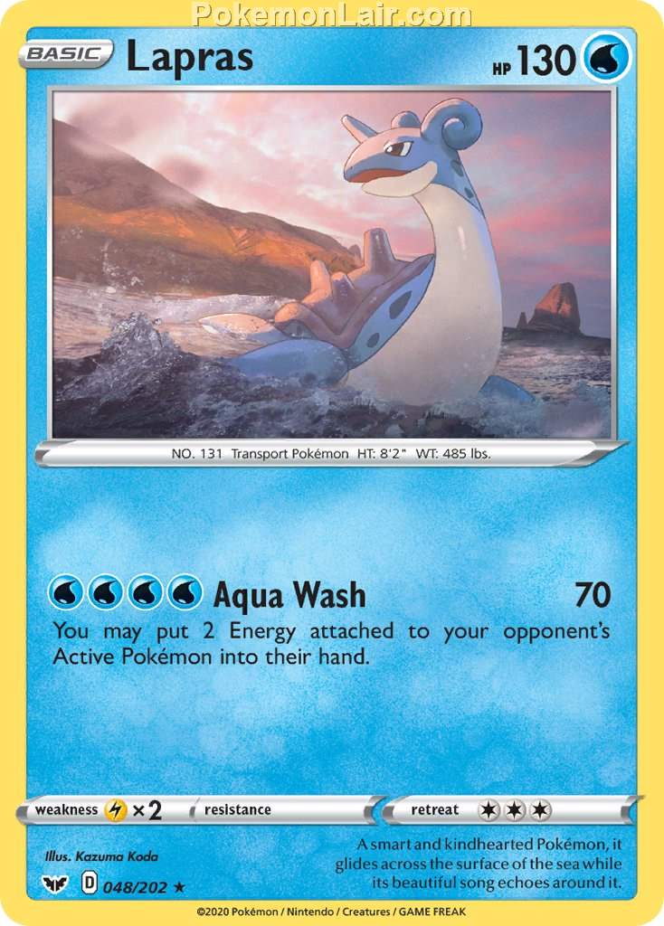 2020 Pokemon Trading Card Game Sword Shield 1st Set List – 48 Lapras