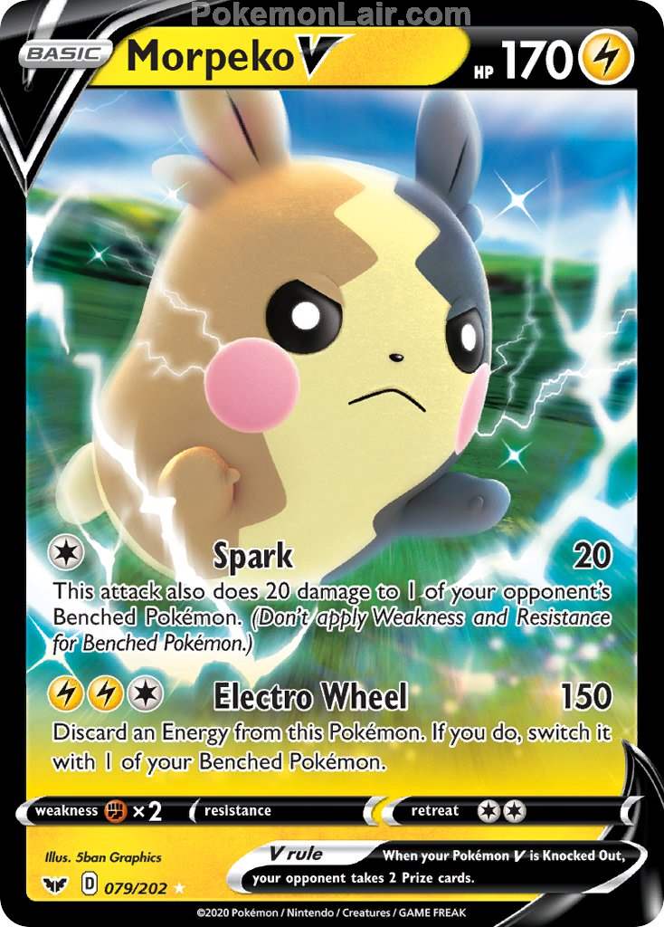 2020 Pokemon Trading Card Game Sword Shield 1st Set List – 79 Morpeko V